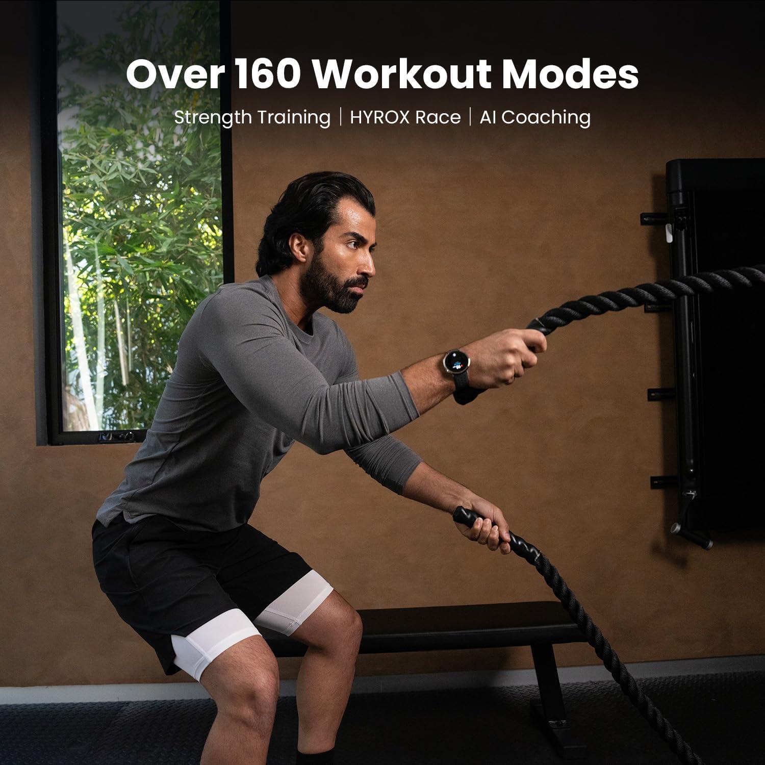 image:imageAmazfit Active 2 Premium Smart Watch Fitness Tracker Square for Android amp iPhone 10 Day Battery Water Resistant GPS Maps Heart amp Sleep Monitor HYROX Mode Sapphire Glass Leather Sport StrapSport Red Strap