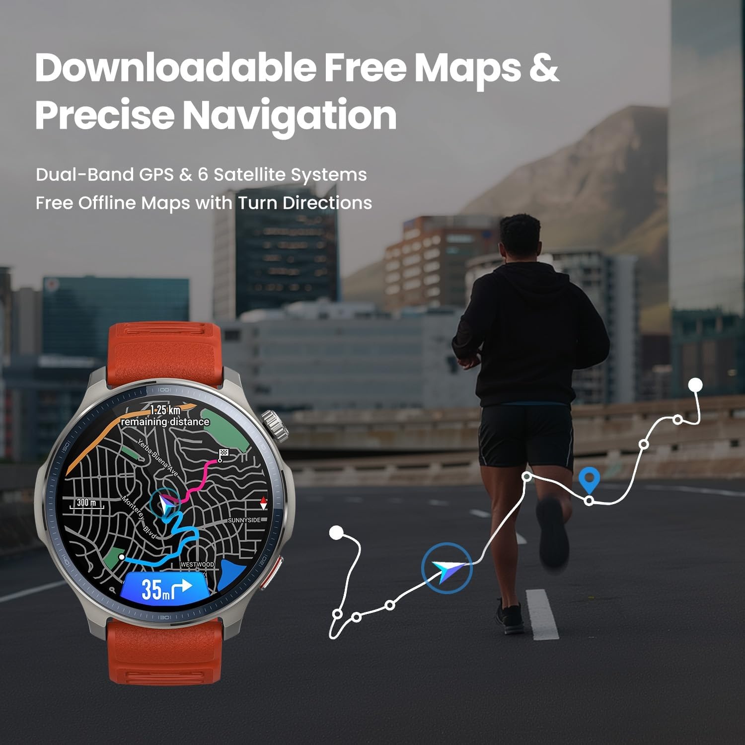 image:imageAmazfit Balance Ultra 49mm GPS Smartwatch 5 Buttons 15 AMOLED Sapphire Glass Titanium Case Flashlight 30Day Battery 64GB 180 Sports Hybrid Training amp HYROX Mode 10 ATM for Android amp iOSAluminum Alloy