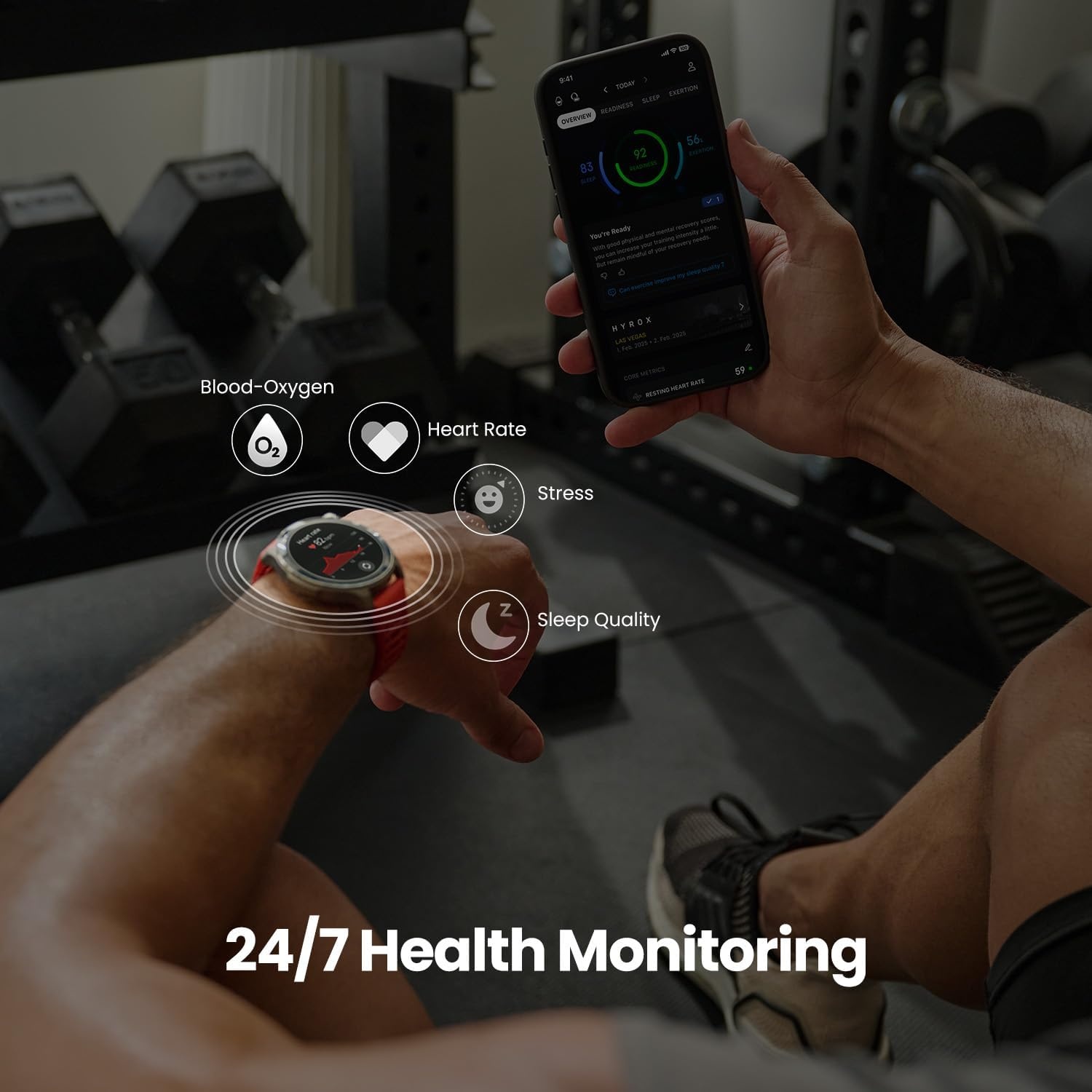 image:imageAmazfit Balance Ultra 49mm GPS Smartwatch 5 Buttons 15 AMOLED Sapphire Glass Titanium Case Flashlight 30Day Battery 64GB 180 Sports Hybrid Training amp HYROX Mode 10 ATM for Android amp iOSAluminum Alloy