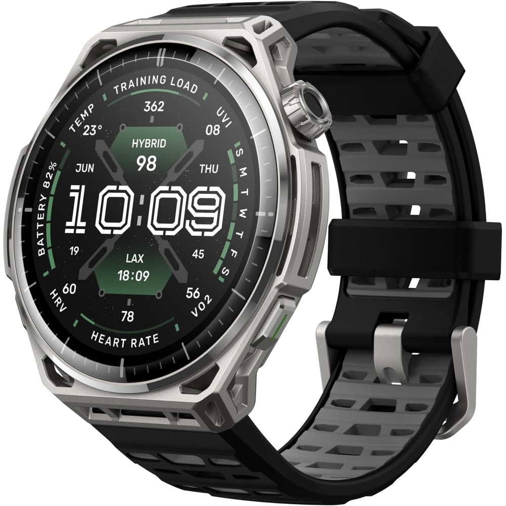 image:imageAmazfit Balance Ultra 49mm GPS Smartwatch 5 Buttons 15 AMOLED Sapphire Glass Titanium Case Flashlight 30Day Battery 64GB 180 Sports Hybrid Training amp HYROX Mode 10 ATM for Android amp iOSStainless Steel